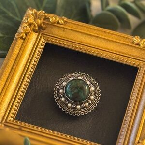 Sterling Eilat Stone VTG Brooch/Pendant